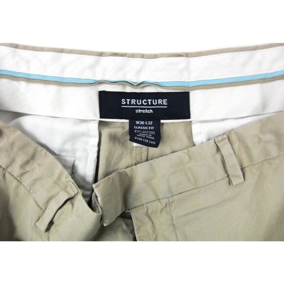 Structure Mens Tan Casual Pants Size 36X27 Straight Leg - Picture 6 of 6